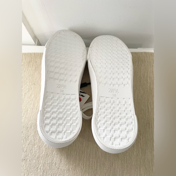 NWT Zara all white platform sneakers sz 38 - Picture 7 of 16